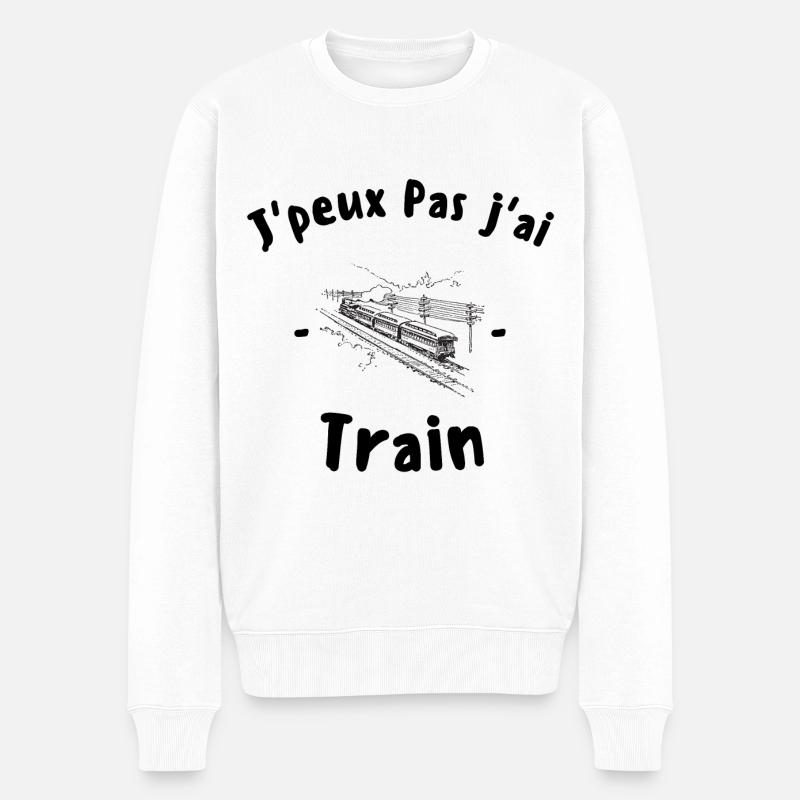 J'Peux pas j'ai Train - Pull Premium bio Homme - blanc
