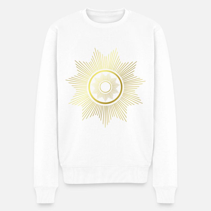 Rayons - Graphisme - Design graphique - Géométrie - Pull Premium bio Homme - blanc