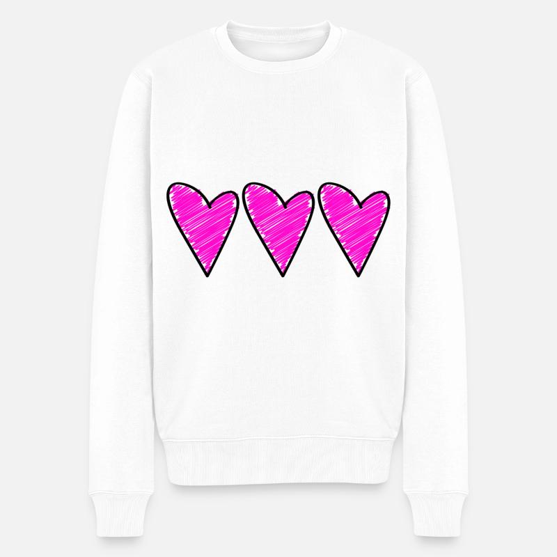 herz symbol love - Männer Premium Bio Pullover - Weiß