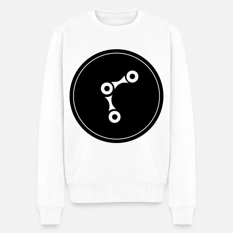 Fahrrad Radfahren Kette - Männer Premium Bio Pullover - Weiß