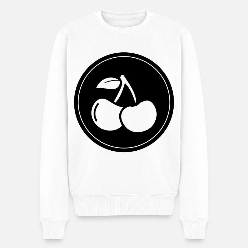 Kirschen obst - Männer Premium Bio Pullover - Weiß