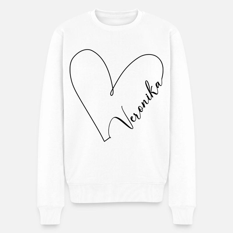 Veronika Nom Ligne de coeur - Pull Premium bio Homme - blanc
