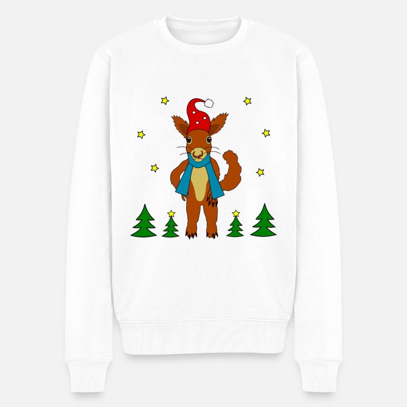 Écureuil de Noël - Pull Premium bio Homme - blanc