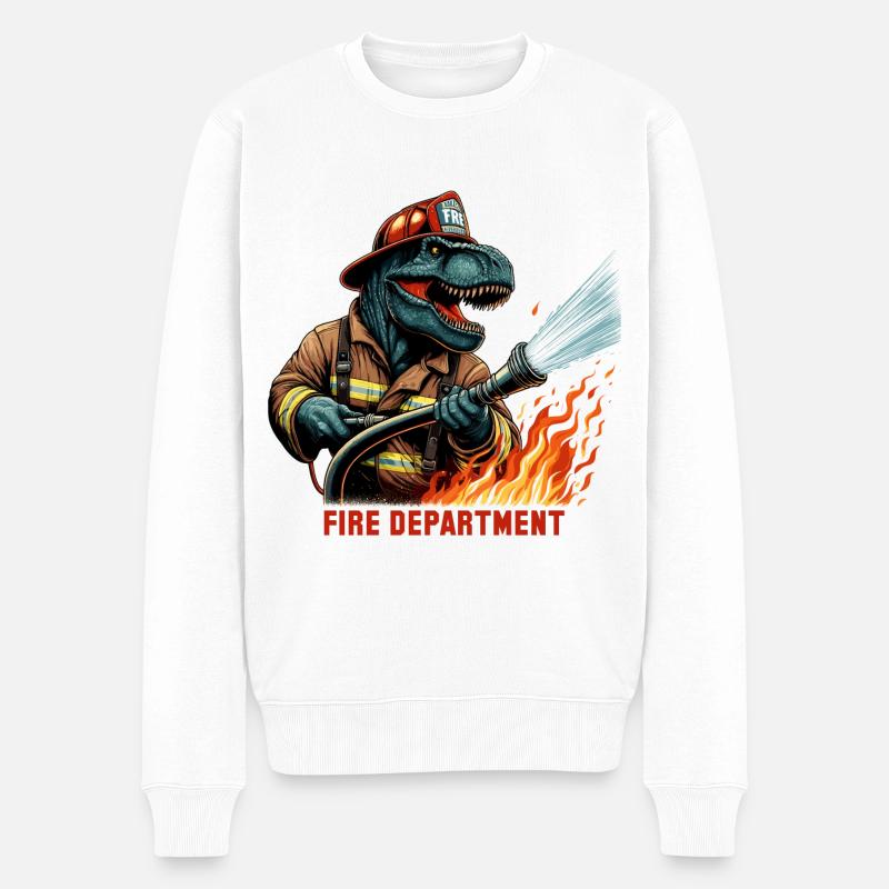 Fire Brigade T-Rex Gift - Men's Premium Organic Jumper - white