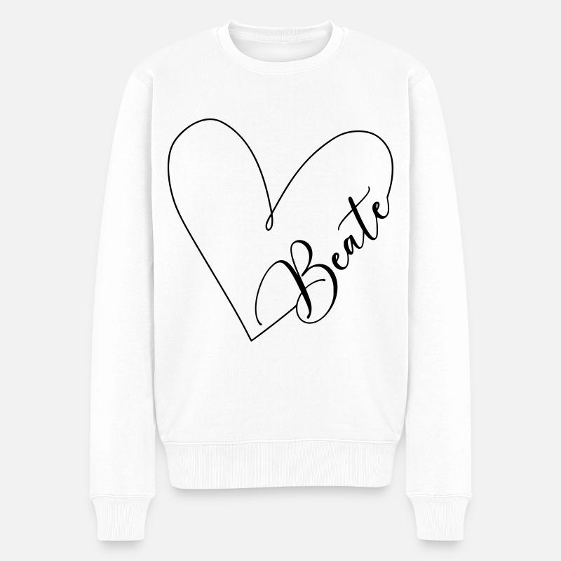 Beate Name Heart Line - Pull Premium bio Homme - blanc