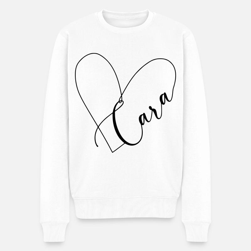 Cara Nom Ligne de cœur - Pull Premium bio Homme - blanc