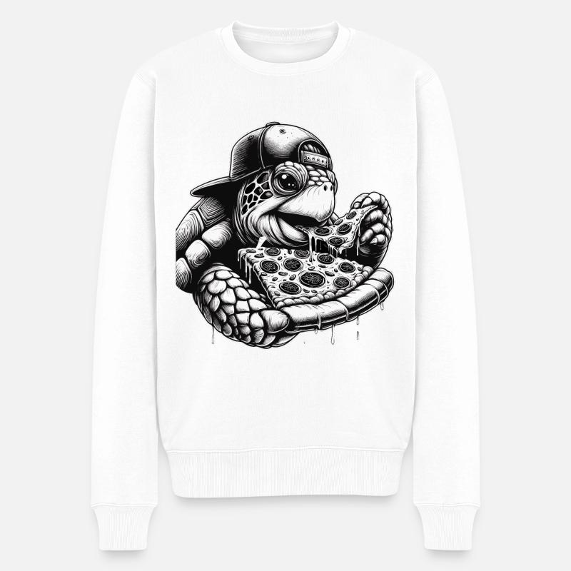 Turtle Pizza Cappy Cadeau - Pull Premium bio Homme - blanc