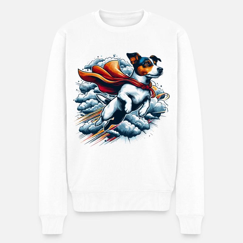 Super chien Jack Russell Terrier cadeau - Pull Premium bio Homme - blanc