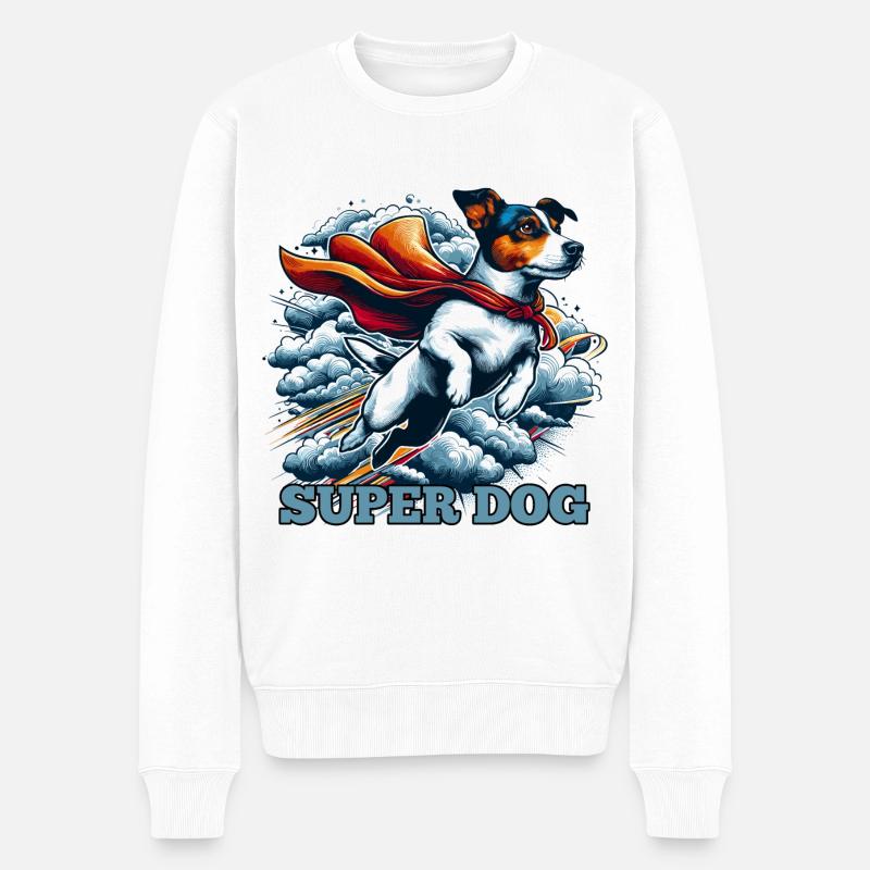 Super Hund Jack Russell Terrier Geschenk - Männer Premium Bio Pullover - Weiß