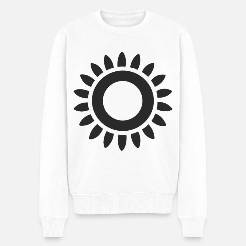 Abstrakte Sonne Sonnenschein Abstrakte Kunst - Männer Premium Bio Pullover - Weiß