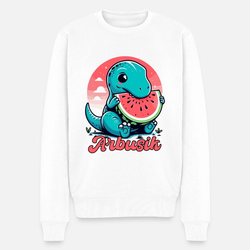 Mignon T-Rex Pastèque Arbusik Cadeau - Pull Premium bio Homme - blanc