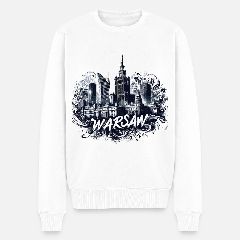 Varsovie Capitale Pologne Cadeau - Pull Premium bio Homme - blanc