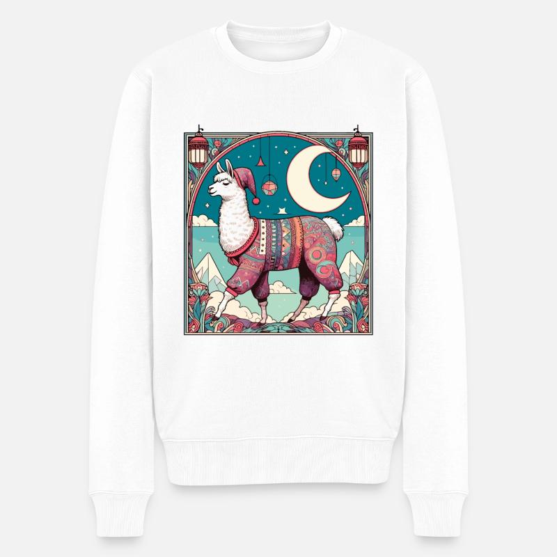 Cadeau de pyjama lama - Pull Premium bio Homme - blanc
