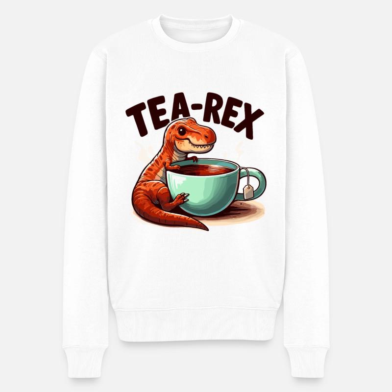 Tee Rex Tee-Rex Teetrinker Geschenk - Männer Premium Bio Pullover - Weiß