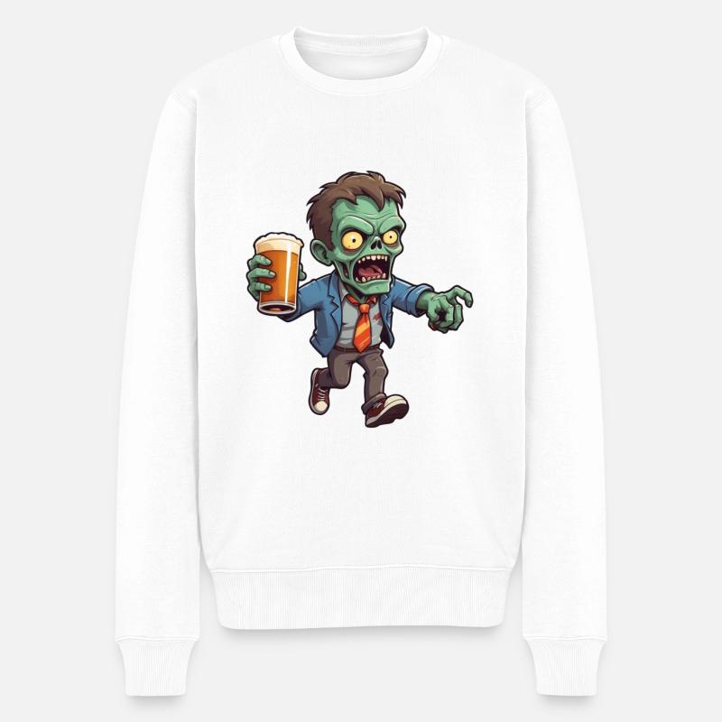 Zombie Halloween - Männer Premium Bio Pullover - Weiß