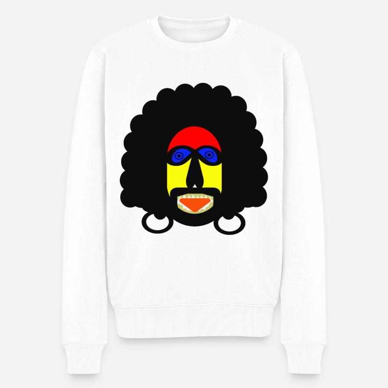 Herr Curly - Männer Premium Bio Pullover - Weiß