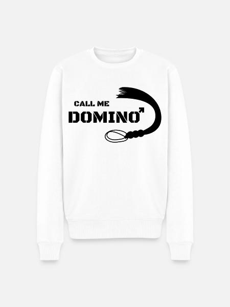 Noem me Domino Whip Sex Gift Dominatrix - Mannen Premium Bio sweater - wit