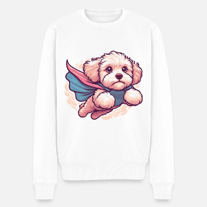 Super Hund Maltipoo Moodle Multipoo Cape Geschenk - Männer Premium Bio Pullover - Weiß