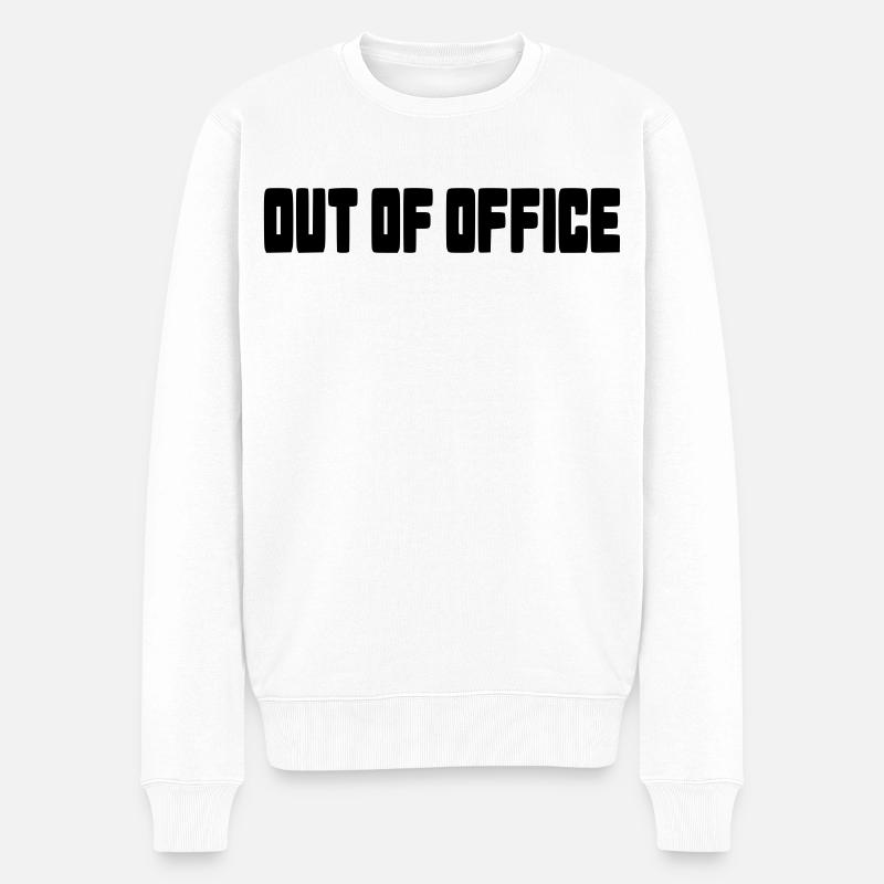 Außerhalb der Arbeitszeit, Büro, kostenlos # - Männer Premium Bio Pullover - Weiß