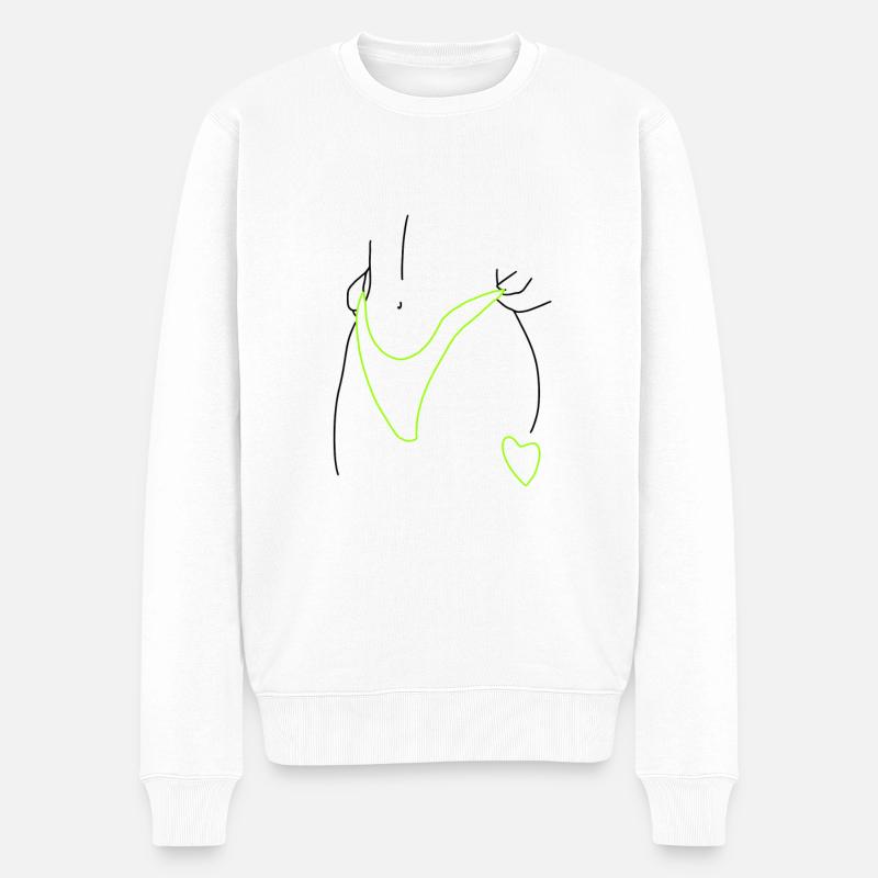 Körper Frau - Männer Premium Bio Pullover - Weiß
