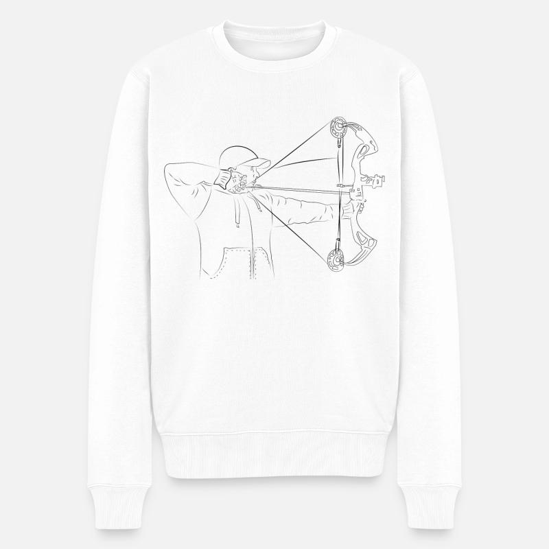 Bogenschütze Compound Bogen T-Shirt - Männer Premium Bio Pullover - Weiß