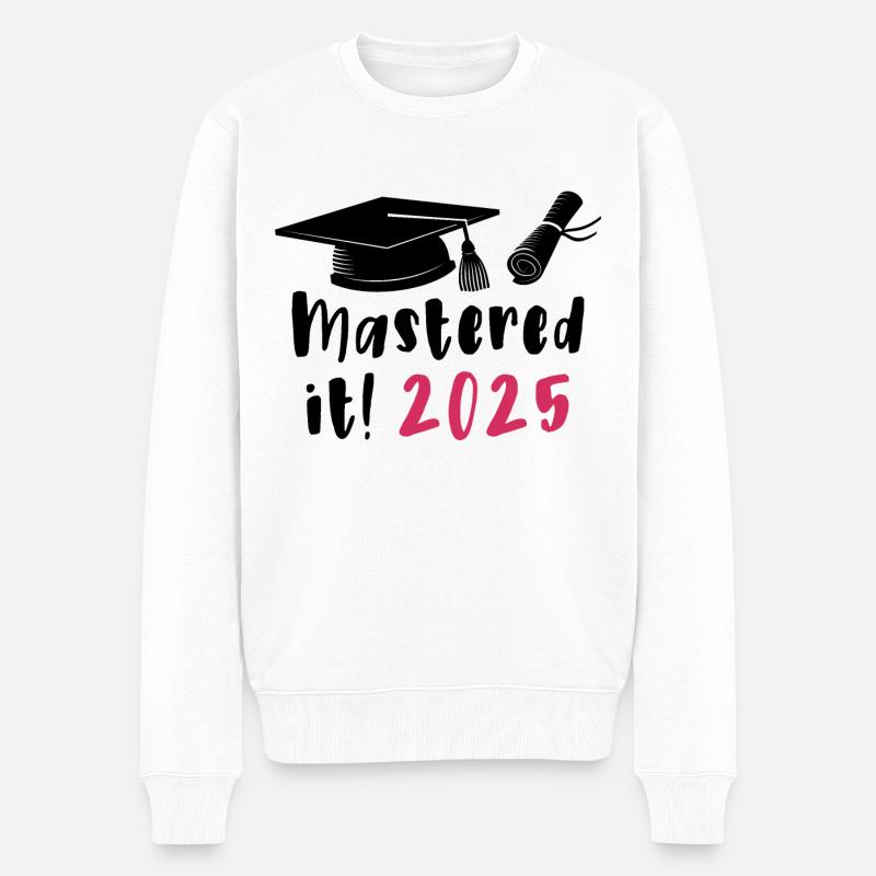 Gemeistert 2025 Master Abschluss Graduiert 2025 - Männer Premium Bio Pullover - Weiß