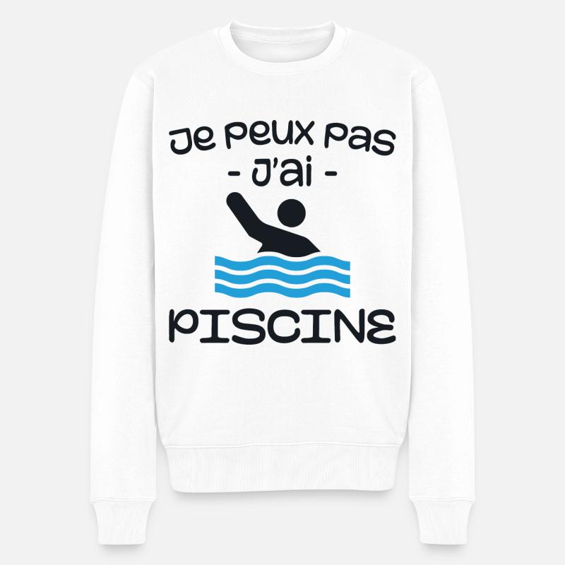 Je Peux Pas J'ai Piscine - Pull Premium bio Homme - blanc