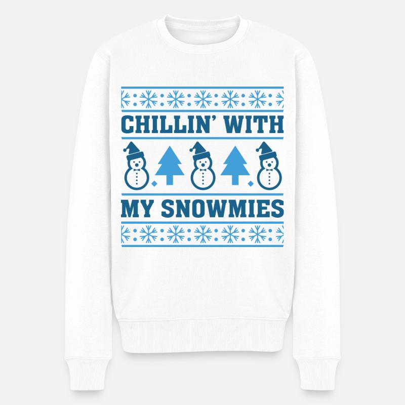 Chillin avec mes snowmies - Pull Premium bio Homme - blanc