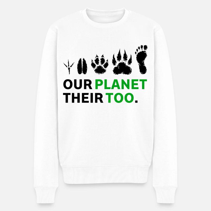 Unser Planet, auch sie - Männer Premium Bio Pullover - Weiß