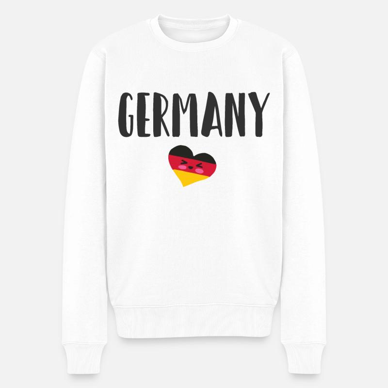 Deutschland Fußball Trikot Deutsche Flagge - Männer Premium Bio Pullover - Weiß
