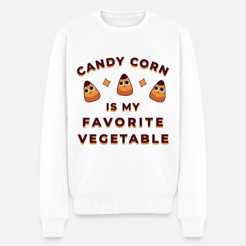 Candy Corn Halloween - Männer Premium Bio Pullover - Weiß