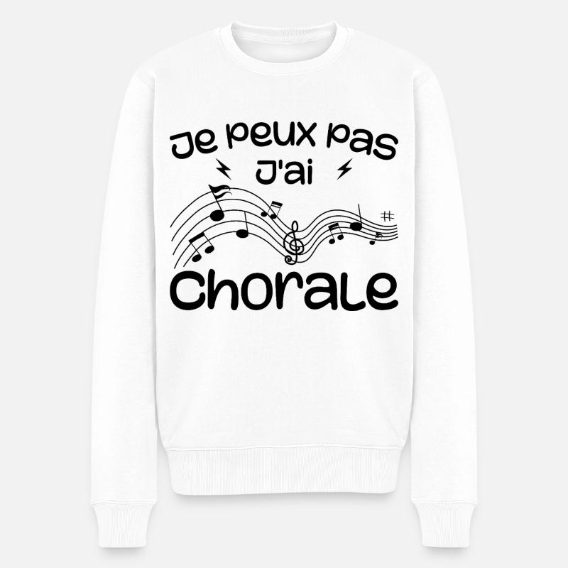 Je Peux Pas J'ai Chorale - Pull Premium bio Homme - blanc