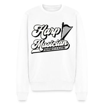 Harpiste Musicien Joueur de Harpe Harpe | Couleur modifiable - Pull Premium bio Homme - blanc - Devant - Thijin (182cm)
