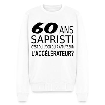 Sapristi j ai 60 ans - Pull Premium bio Homme - blanc - Devant - Thijin (182cm)