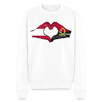 Autriche Angola drapeau mains forme de coeur utilisé - Pull Premium bio Homme - blanc - Devant - Thijin (182cm)
