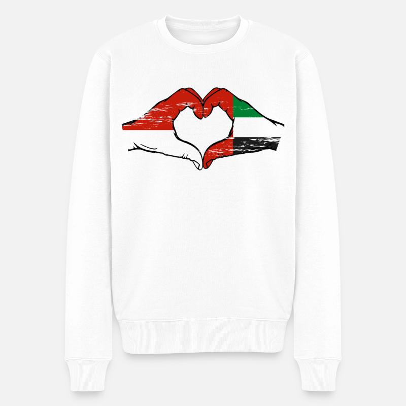 Indonésie Émirats arabes unis Cœur - Pull Premium bio Homme - blanc