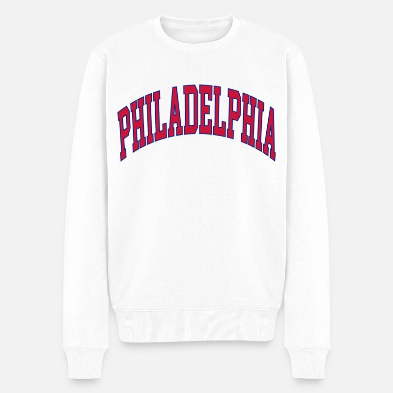 Philadelphia - Männer Premium Bio Pullover - Weiß