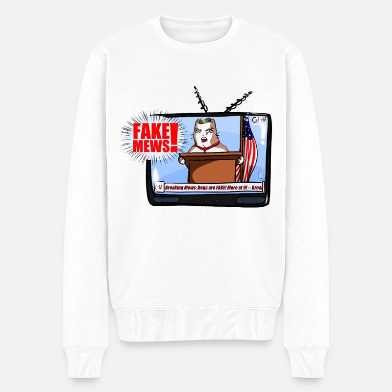 Fake mews - Männer Premium Bio Pullover - Weiß