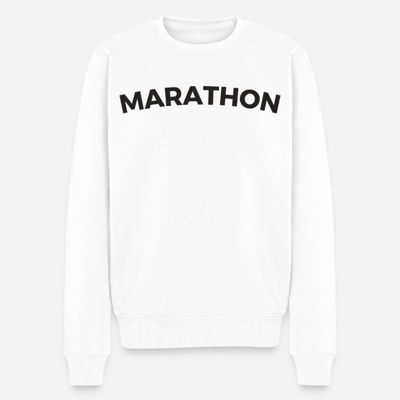 Marathon - Männer Premium Bio Pullover - Weiß