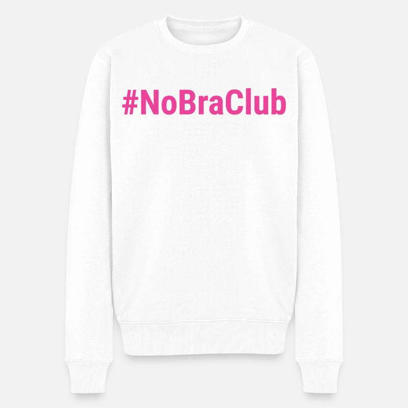 NoBraClub Rosa - Männer Premium Bio Pullover - Weiß