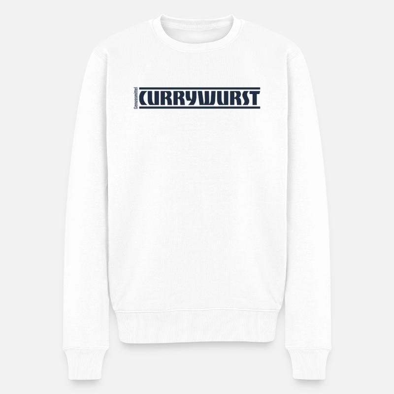 „Genussmittel“ Serie | Currywurst - Männer Premium Bio Pullover - Weiß