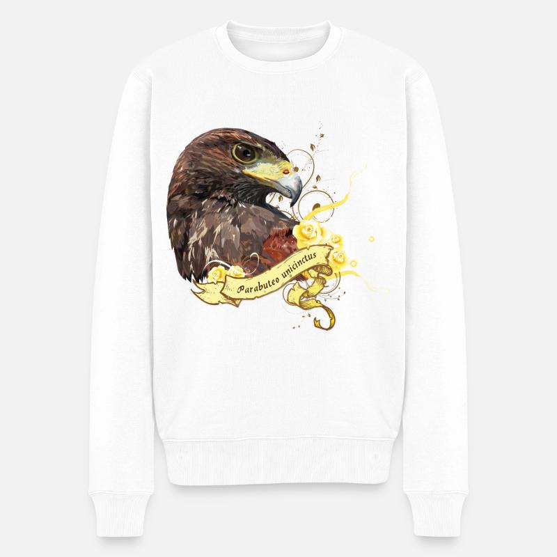 harris hawk - Pull Premium bio Homme - blanc