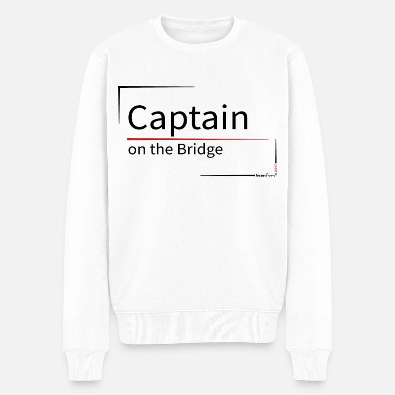 Captain on the Bridge - Männer Premium Bio Pullover - Weiß