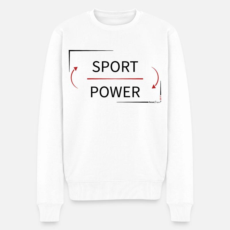 Sport - Power - Männer Premium Bio Pullover - Weiß