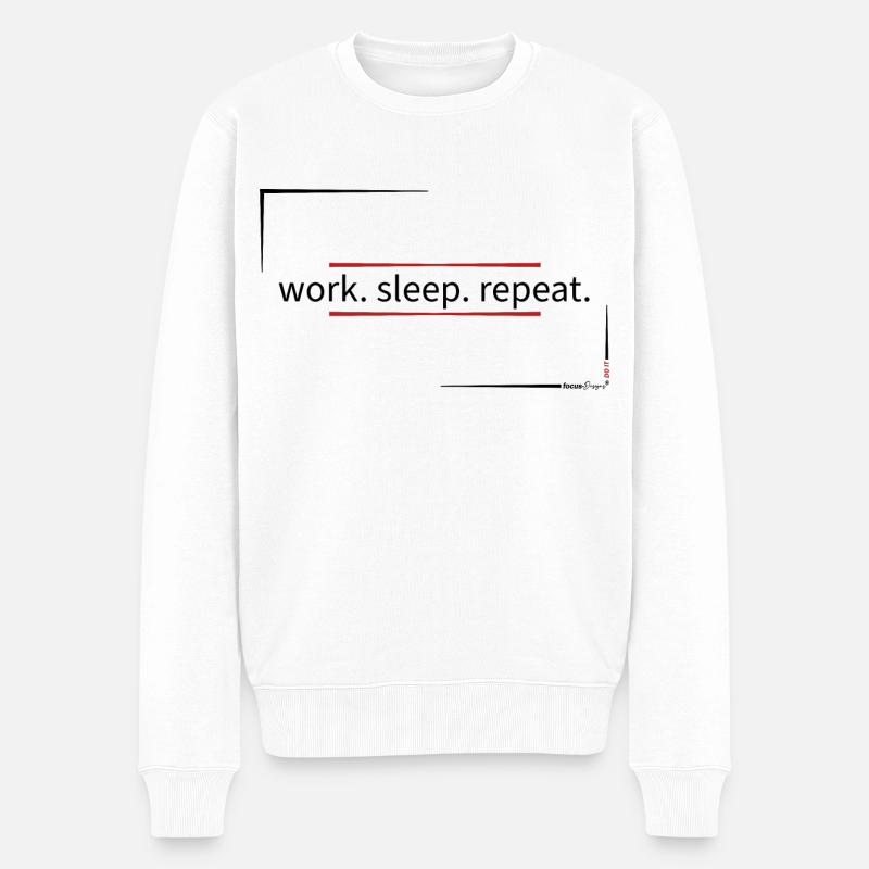 work.sleep.repeat - Pull Premium bio Homme - blanc