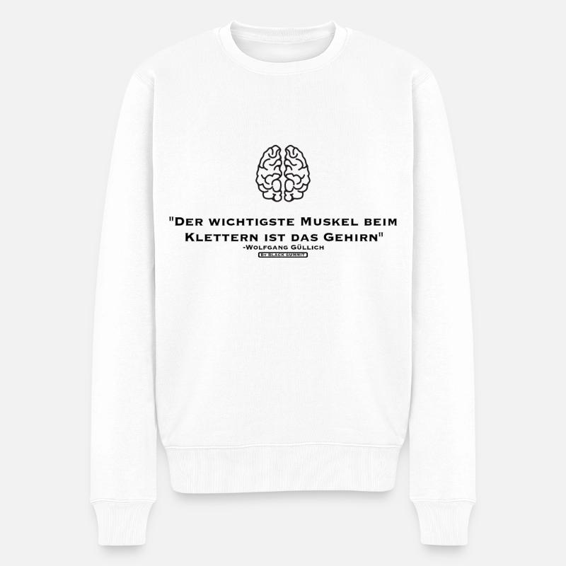 Die wirkliche Kraft des Klettern - Männer Premium Bio Pullover - Weiß
