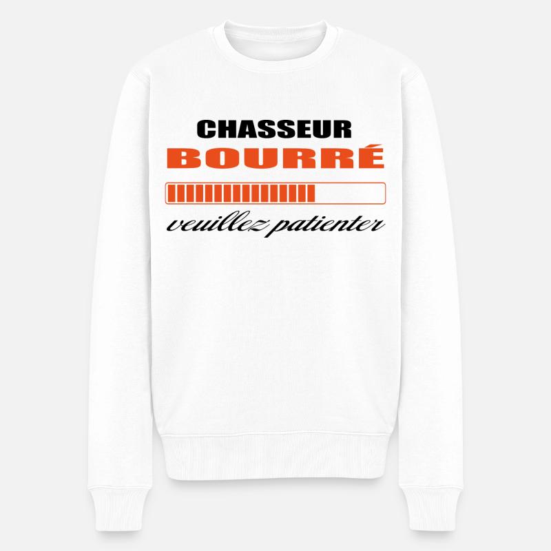 CHASSEUR bourré HUMOUR - Pull Premium bio Homme - blanc