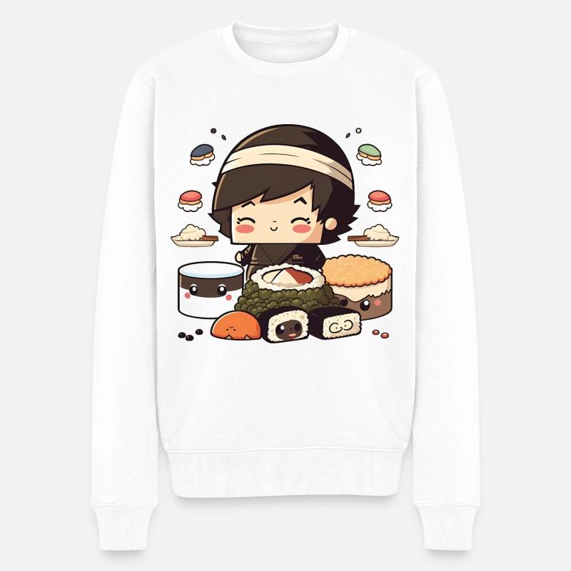 Sushi Japon kawaii - Pull Premium bio Homme - blanc