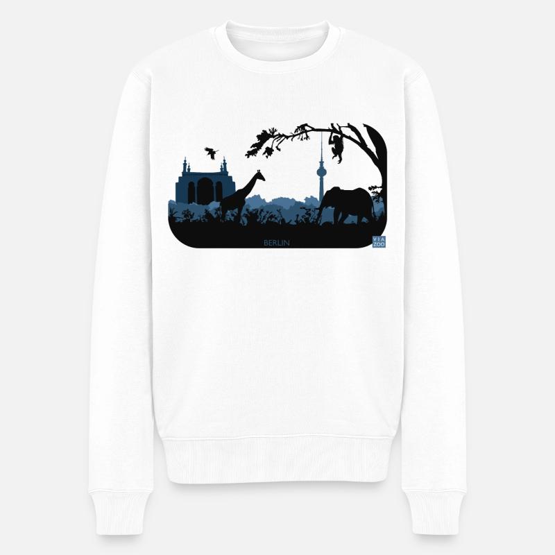 Viazoo Label Design Blues - Pull Premium bio Homme - blanc