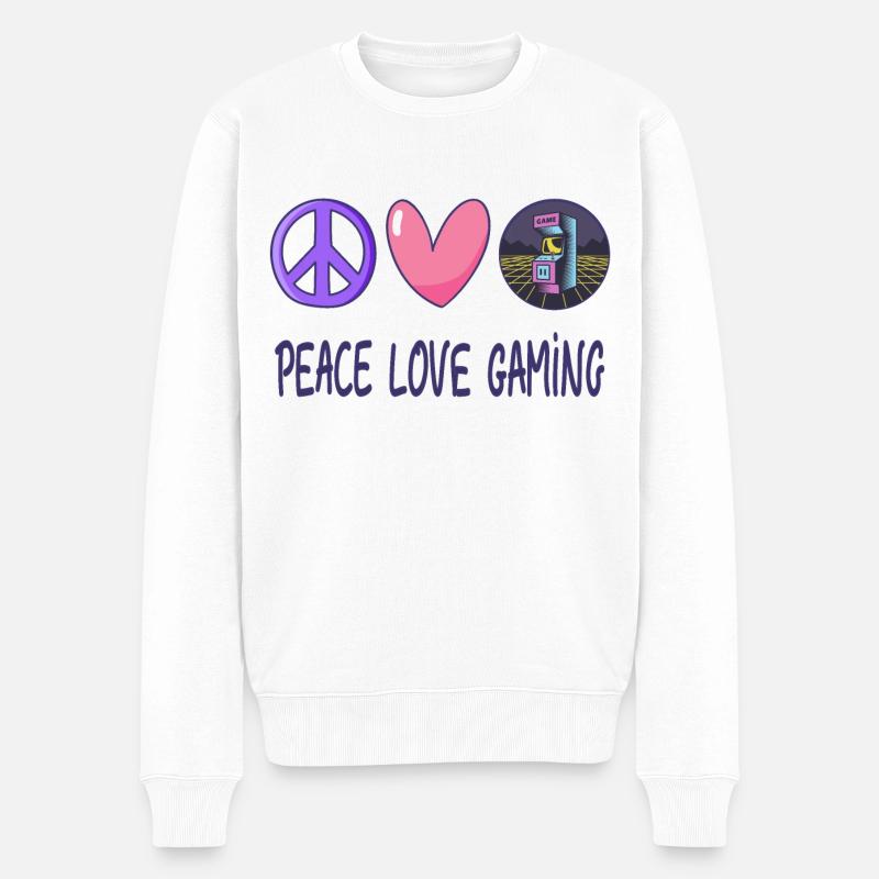 Jeu Peace Love - Pull Premium bio Homme - blanc